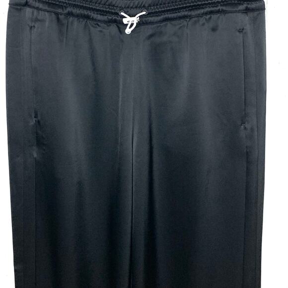 Tory Sport Lightweight Satin Track Pants Straight Leg Elastic Waist Black Small - Picture 7 of 13